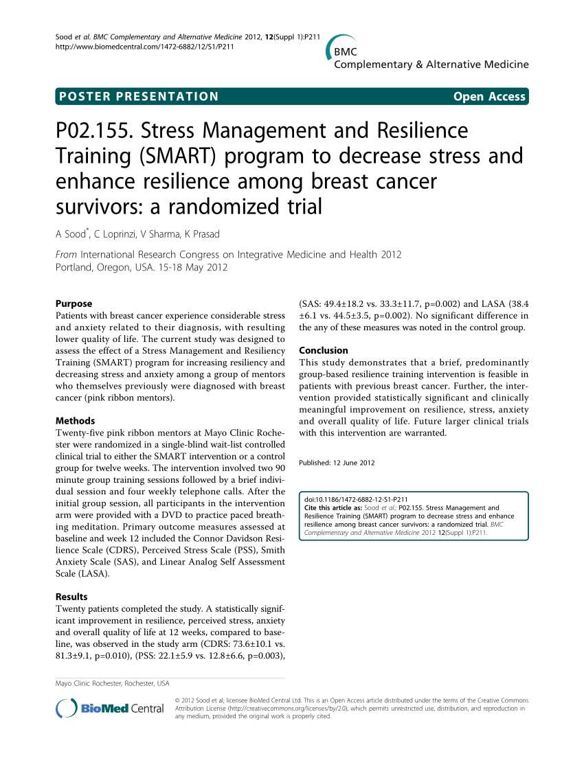 Understanding Stress Management and Resiliency Training for Breast Cancer Survivors