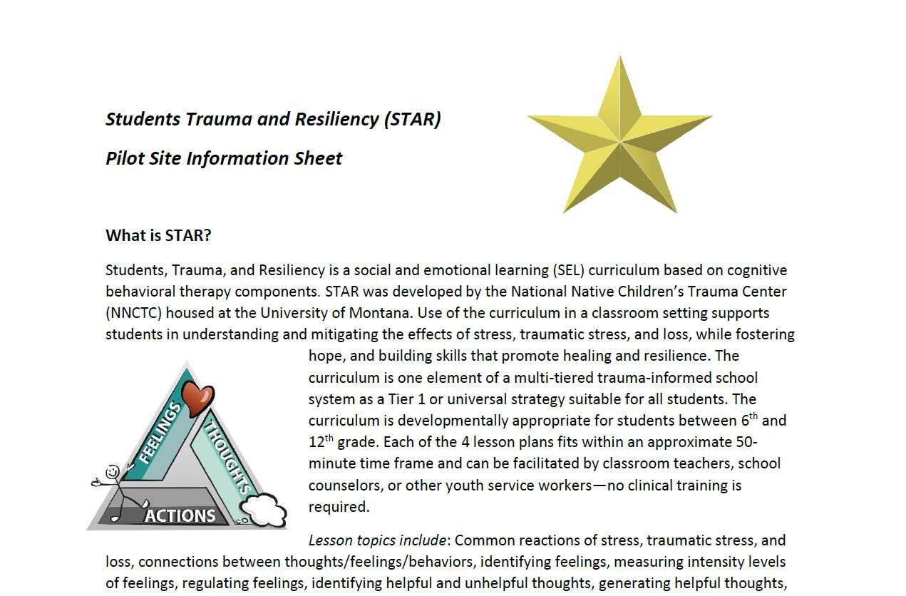 About the Stress Trauma and Resilience Star Program